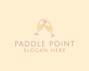 Champagne Glass Toast logo design