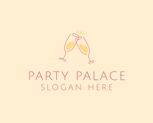 Champagne Glass Toast logo design