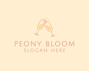 Champagne Glass Toast logo design