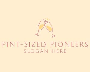 Champagne Glass Toast logo design