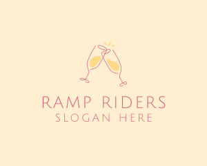 Champagne Glass Toast logo design