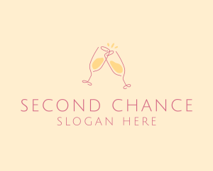 Champagne Glass Toast logo design