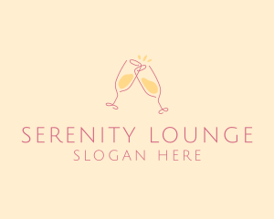 Champagne Glass Toast logo design