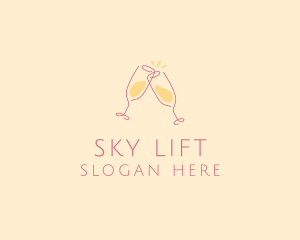 Champagne Glass Toast logo design