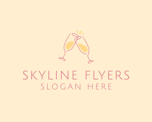 Champagne Glass Toast logo design