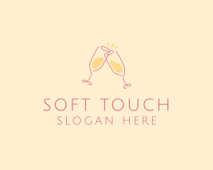 Champagne Glass Toast logo design