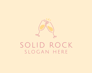 Champagne Glass Toast logo design