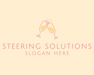 Champagne Glass Toast logo design