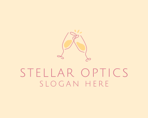 Champagne Glass Toast logo design