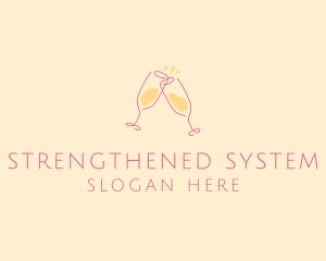 Champagne Glass Toast logo design