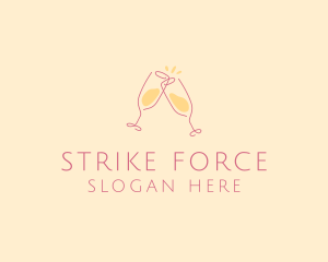 Champagne Glass Toast logo design