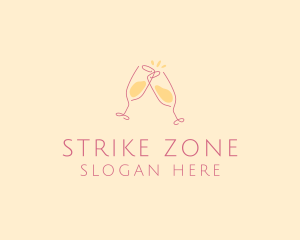 Champagne Glass Toast logo design