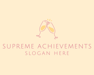 Champagne Glass Toast logo design