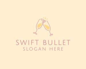 Champagne Glass Toast logo design