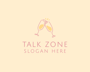 Champagne Glass Toast logo design