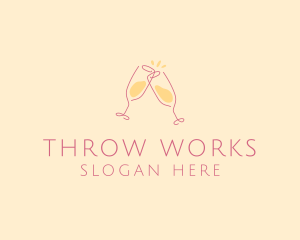 Champagne Glass Toast logo design