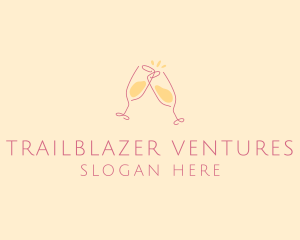 Champagne Glass Toast logo design