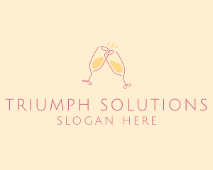 Champagne Glass Toast logo design