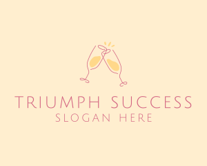 Champagne Glass Toast logo design