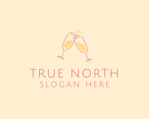 Champagne Glass Toast logo design