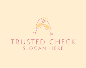 Champagne Glass Toast logo design