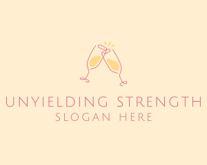 Champagne Glass Toast logo design