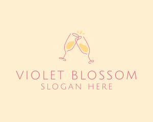 Champagne Glass Toast logo design