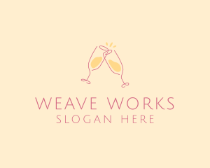 Champagne Glass Toast logo design