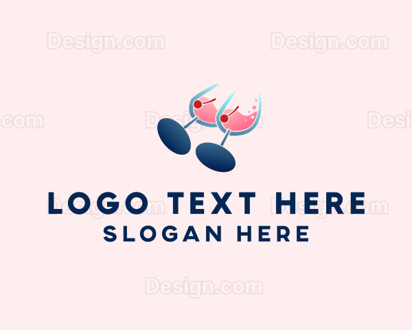 Wine Glass Boob Alcohol Logo