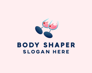 Wine Glass Boob Alcohol logo design