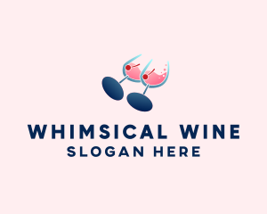 Wine Glass Boob Alcohol logo design