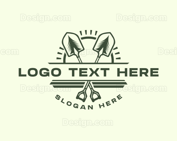 Shovel Landscaping Tool Logo