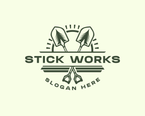 Shovel Landscaping Tool logo design