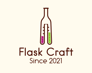 Flask Cocktail Bottle logo design