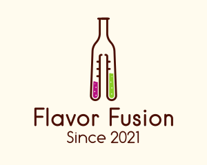 Flask Cocktail Bottle logo design