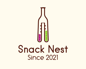 Flask Cocktail Bottle logo design