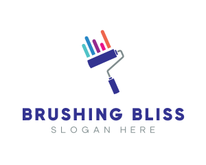 Paint Roller Brush Statistics  logo design