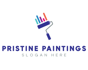 Paint Roller Brush Statistics  logo design