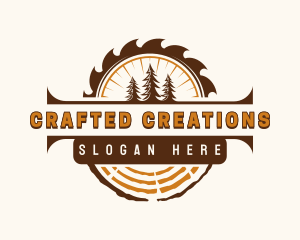 Lumber Woodwork Saw logo design