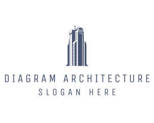 Blue Architectural Building logo