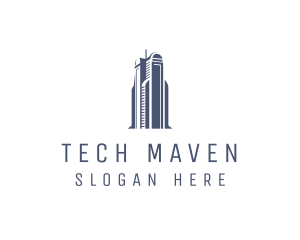 Blue Architectural Building logo design