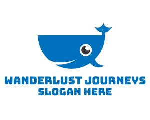 Blue Cute Whale Logo
