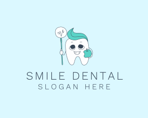 Mouth Mirror Tooth  logo design