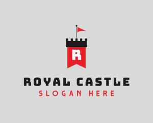 Flag Castle Banner logo design