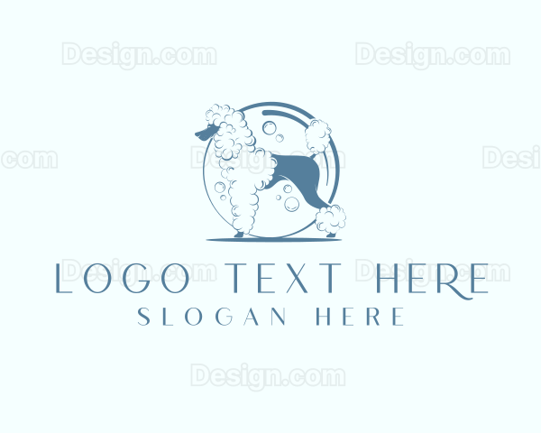 Dog Bath Grooming Logo