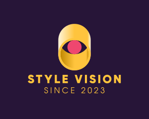 3D Cylindrical Eye logo design