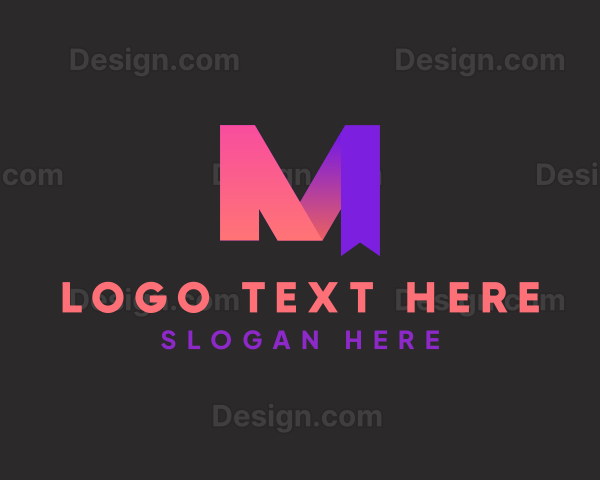 Modern Bookmark Letter M Logo