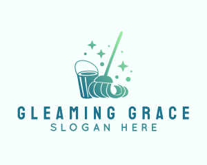 Sparkle Mop Housekeeping  logo design