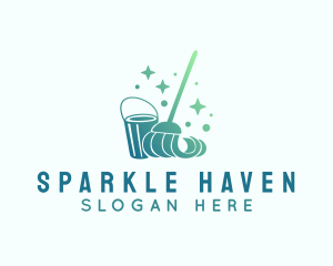 Sparkle Mop Housekeeping  logo design