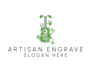 Leaves Vine Guitar logo design